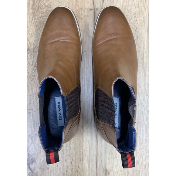 Steve Madden Mistro Chelsea Boots Cognac Brown Size 13 Beautiful Smooth Shoes - Picture 12 of 16